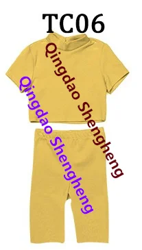 Custom Logo Pattern Solid Color Mommy and Me Outfit 2 Pieces Biker Shorts Set