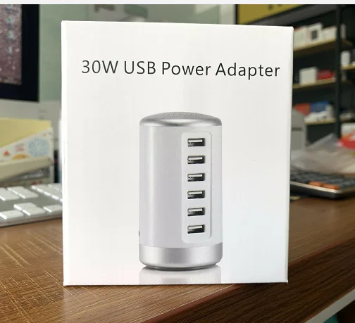 6 USB зарядное устройство для мобильного телефона поддерживает 30 Вт 5 в 1A 2A Быстрая зарядка телефонов