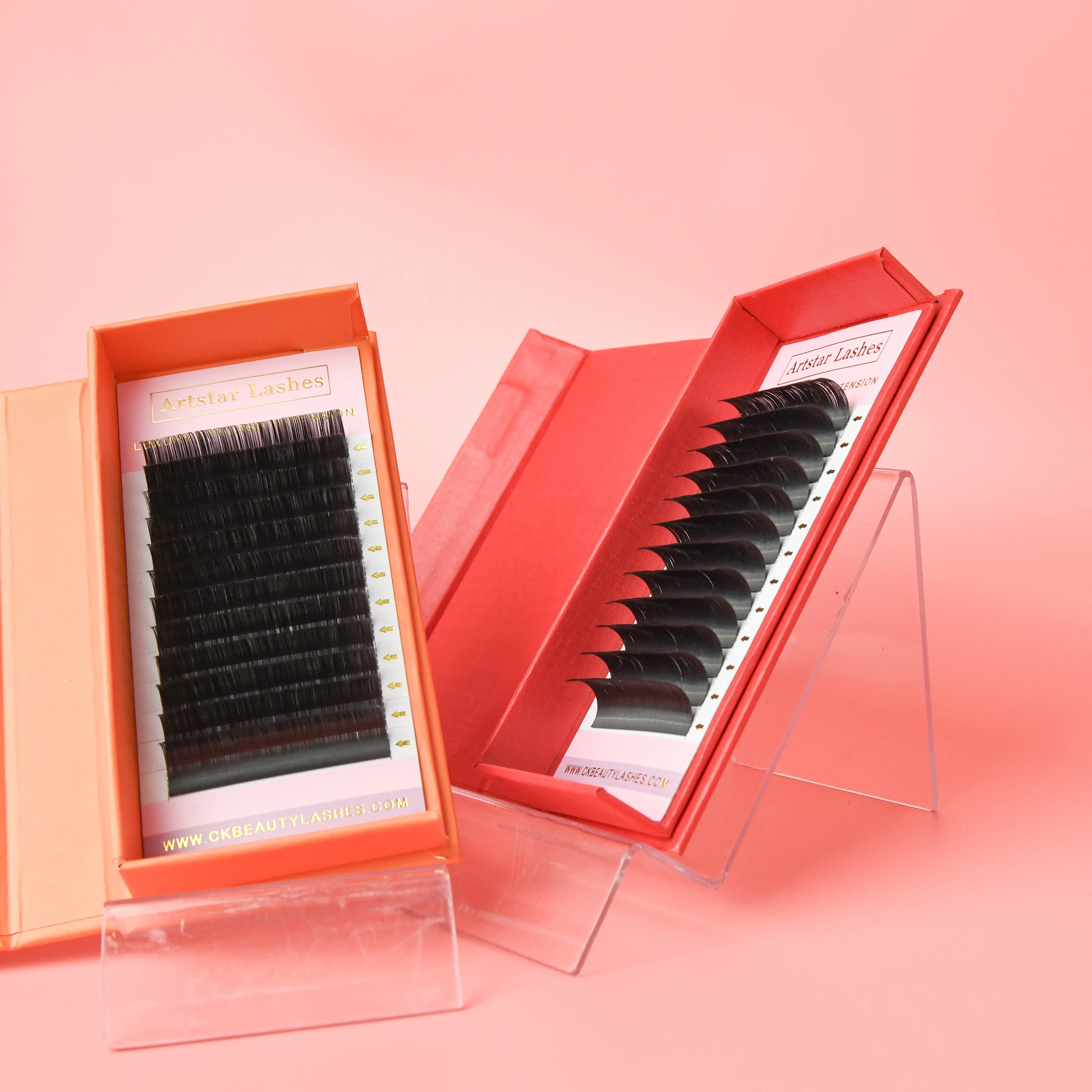 0.07 0.10 mm Synthetic False Eyelash Extension Packing Box Camellia Mink False Eyelash With Fast Delivery