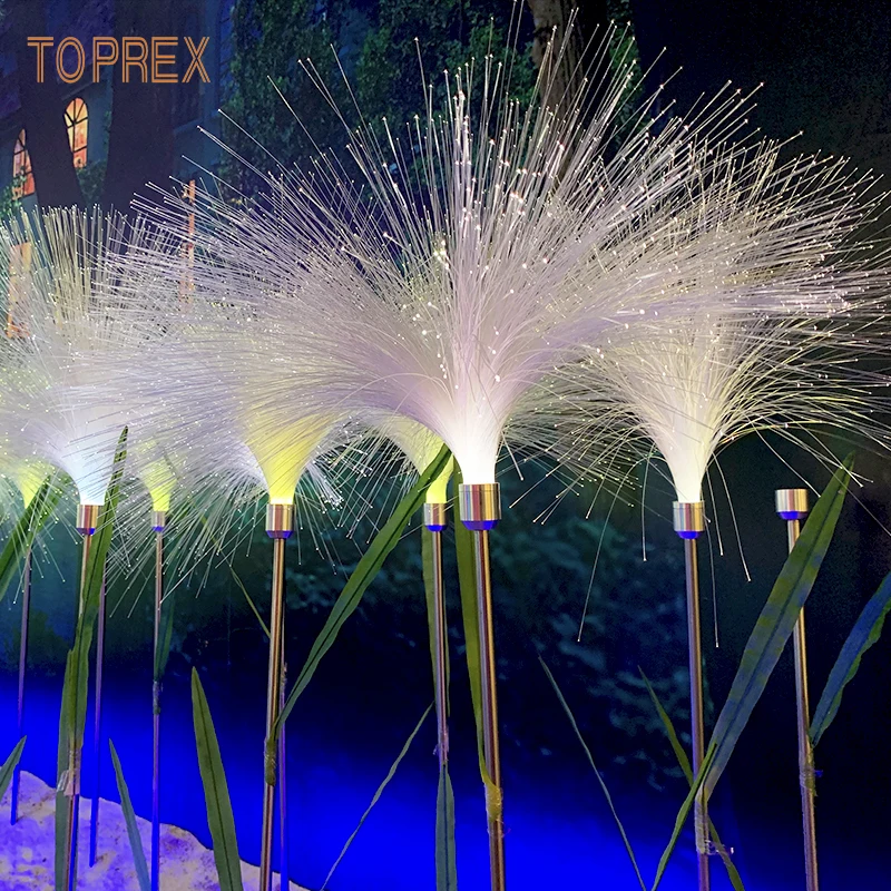 
TOPREX DECOR outdoor decorations acrylic led flower stand flexible fiber optic pool light source 