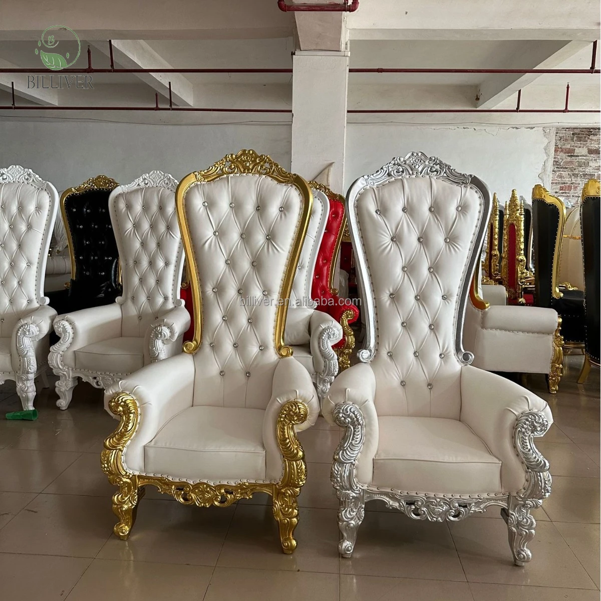 Wholesale Cheap High Back King Throne Chair For Sale Royal Gold Classic Throne Chair