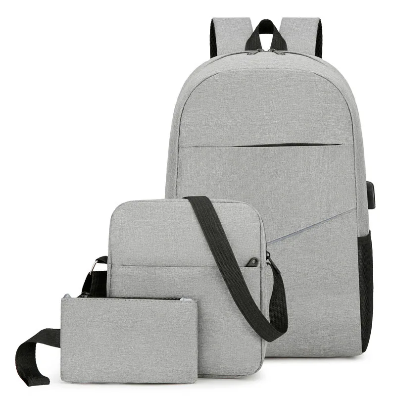 Fashion new large capacity multi-functional waterproof USB charging port business three in one laptop backpack