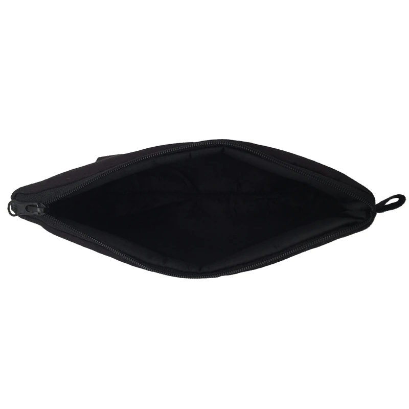 Custom Logo Printed Black Cotton Canvas Cosmetic Case Eco-Friendly Reusable Small Zip Makeup Pouch Bag with Cartoon Pattern