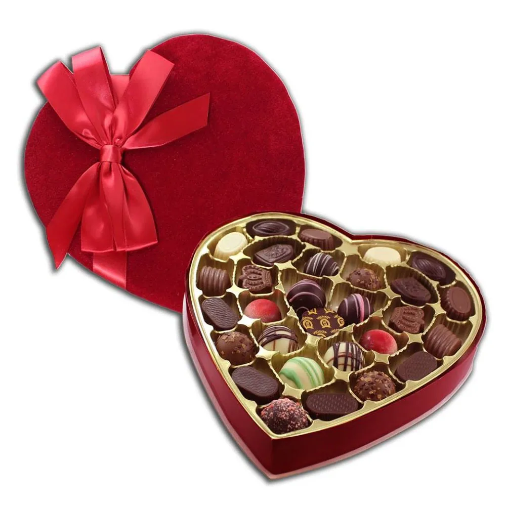 High Quality Velvet Heart Shaped Chocolate Gift Boxes