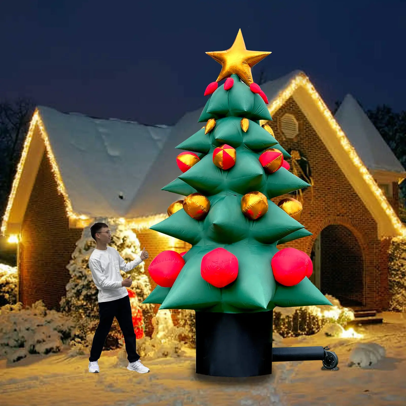 High Quality Merry Christmas 4m Inflatable Christmas Tree Gift With Led Small Inflatable Christmas Tree Indoor For Xmas