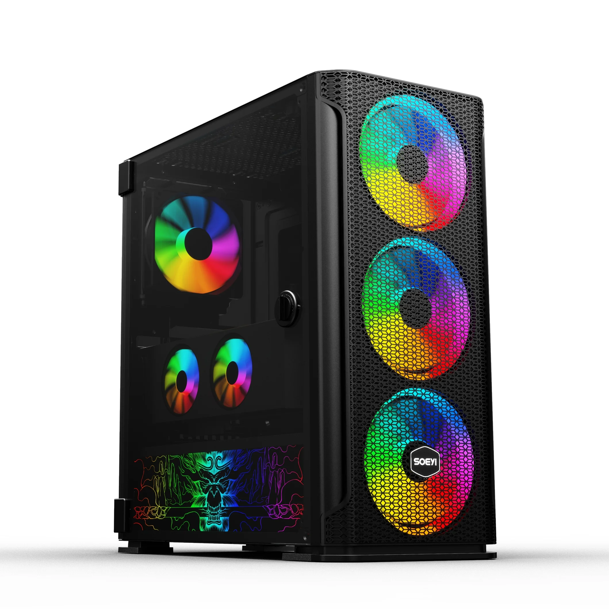  Персонализированный корпус из закаленного стекла для настольного ПК Mid Tower игрового компьютера