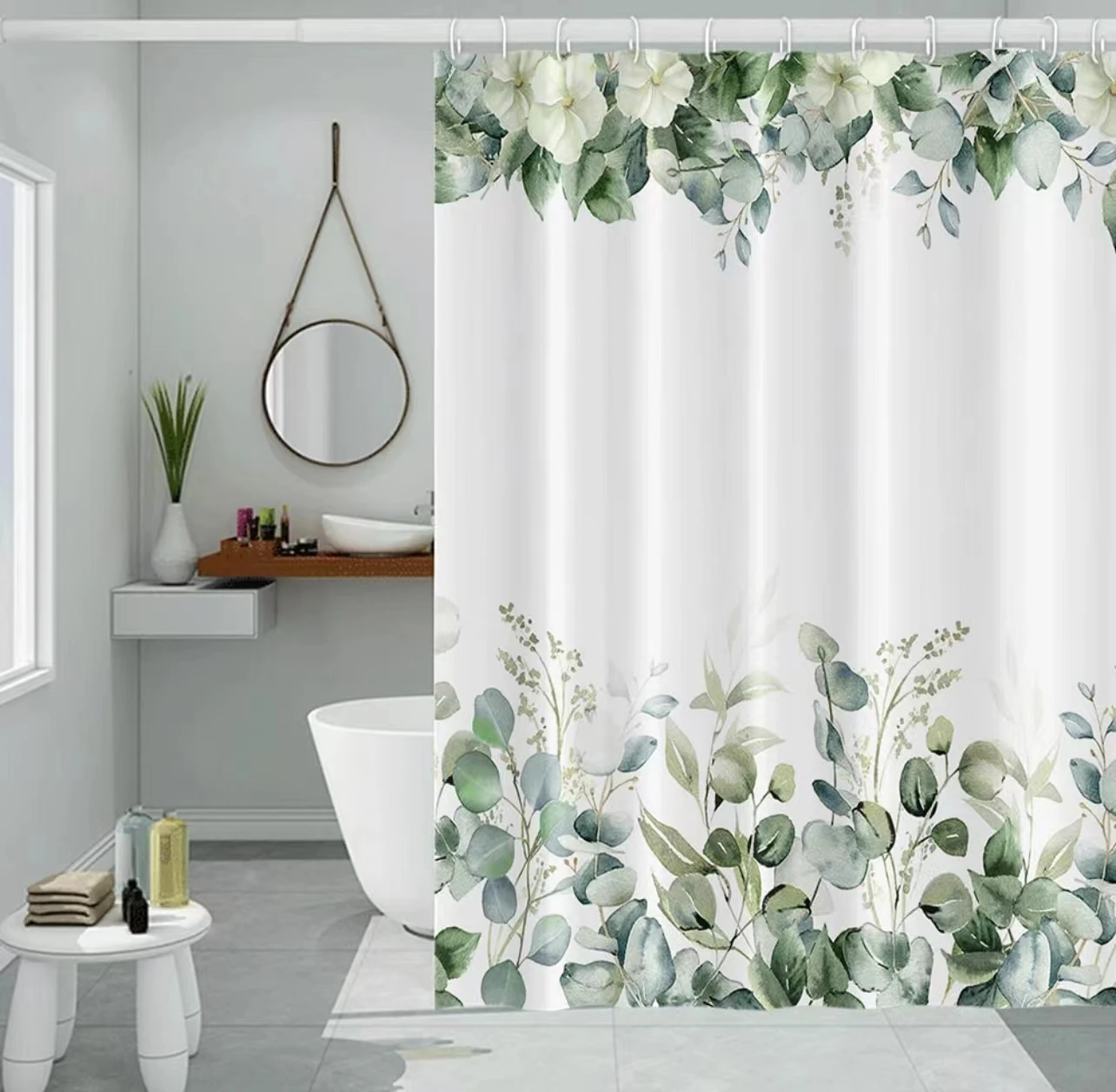 Best sale Custom Polyester Waterproof Bathroom 3D Print Wholesale Custom Shower Curtain