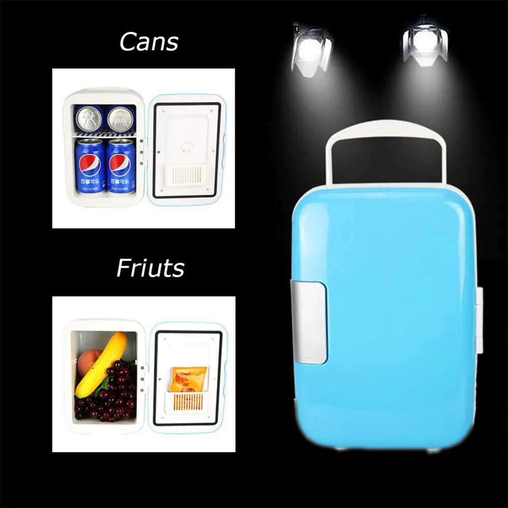  Factory Price Mini Fridge 4L Car use 12V Portable Outdoor Storage Cooler Rifregerator 2 In 1 For Drinks And