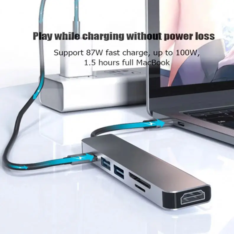 Mosible USB C Hub to HD MI-compatible Rj45 VGA Adapter OTG Thunderbolt 3 Dock with PD TF SD Jack3.5mm for Macbook Pro/Air M1 M2