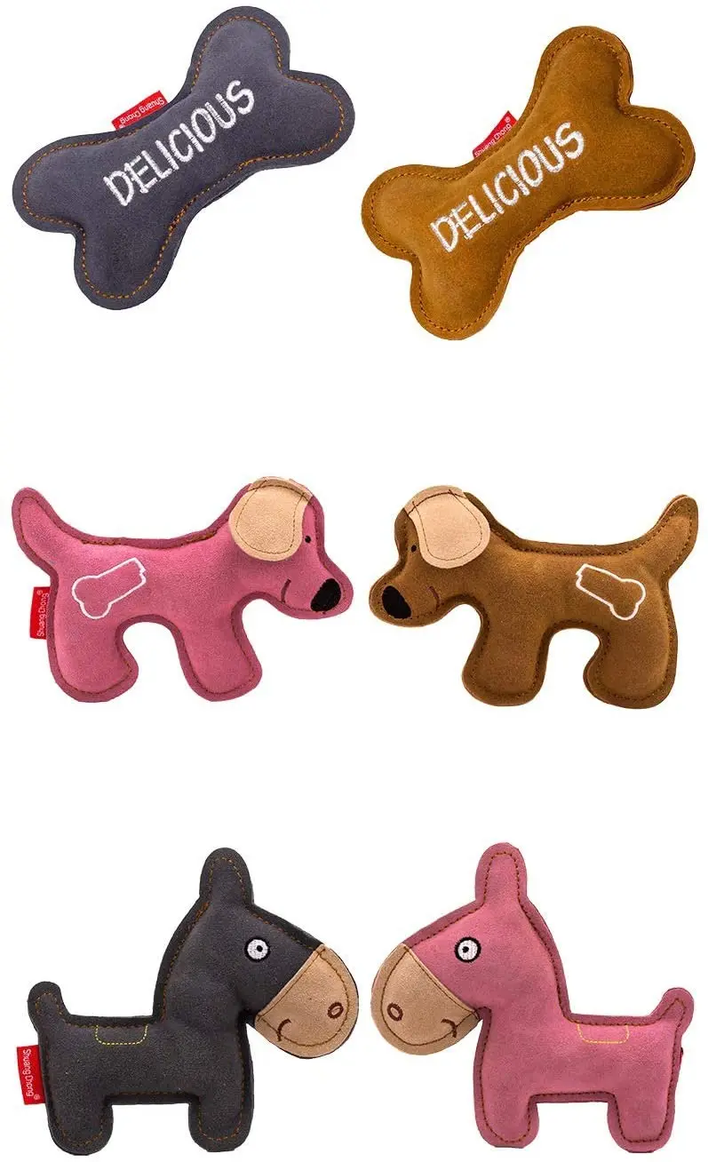 Dura-Fused Leather Dog Chew Toy, Bone, Horse