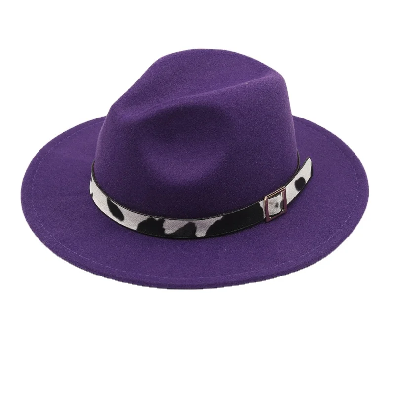 Женская Зимняя шерстяная шляпа с широким ремешком и леопардовым принтом