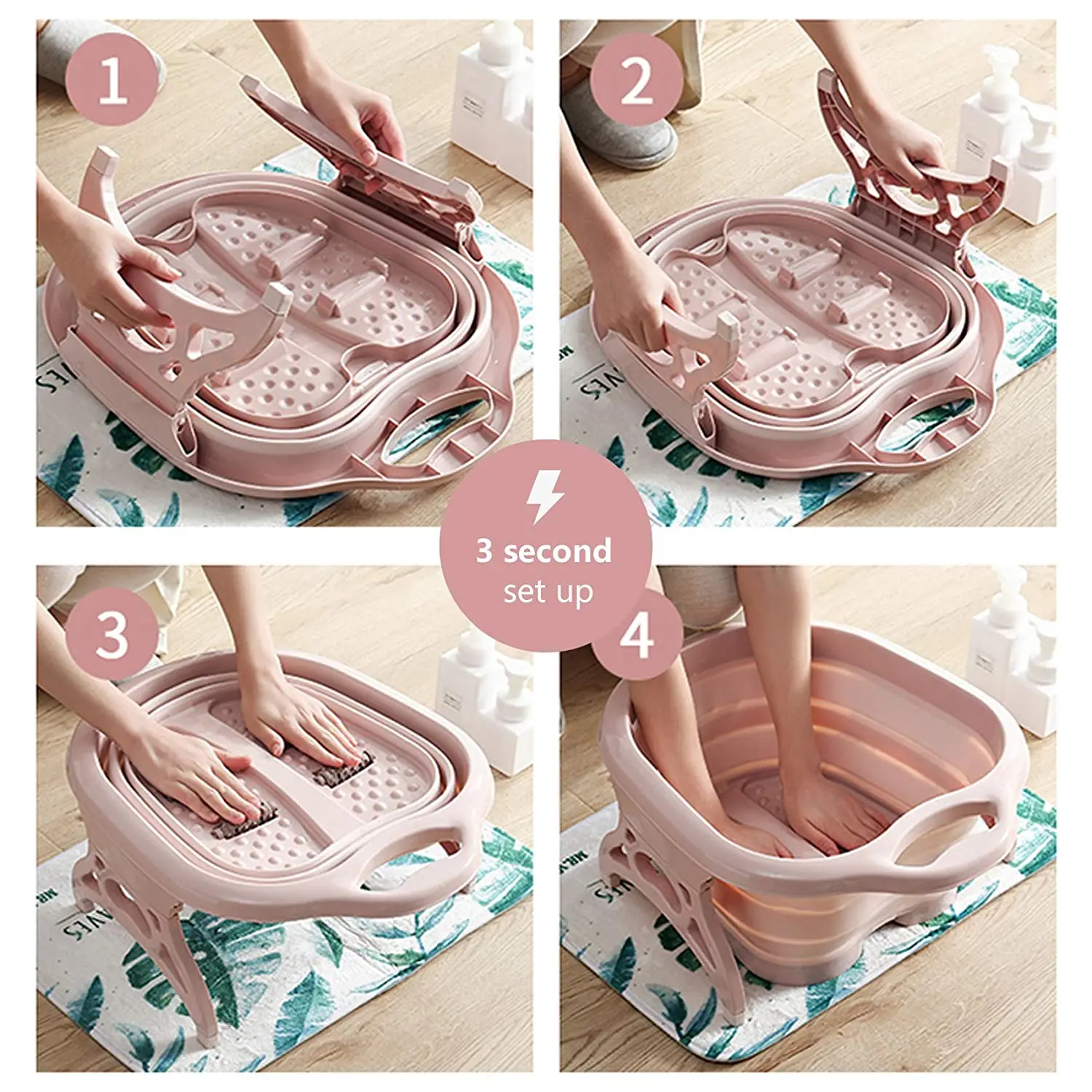 Large Foldable Foot Soaking Tub Bucket Feet Bath Spa Pedicures Bucket Feet Bath Pool