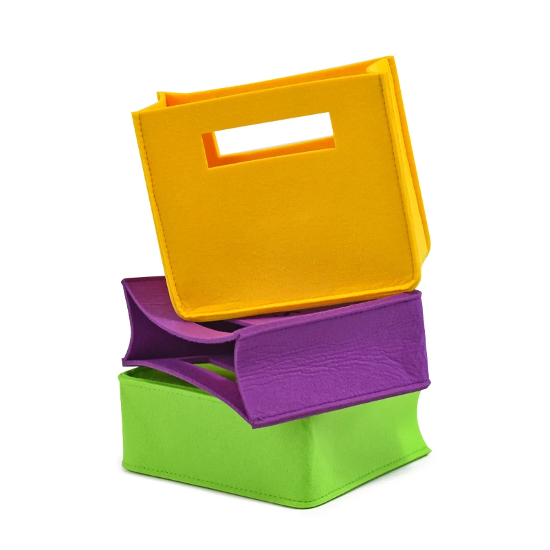 Customization different color tiny with handle hold little things Felt small tote Bag