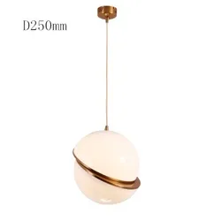 Golden Iron Milk White Modern Acrylic Pendant Light
