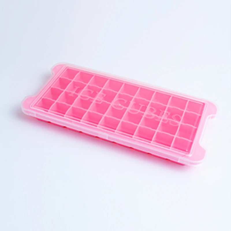 High Quality Household Silicone 36 Ice Cube Trays With Spill-resistant Removable Lid Durable Silicone Ice Cube Tray