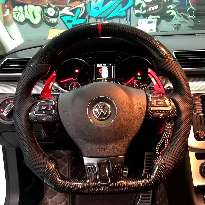 Модифицированное Рулевое колесо для Volkswagen Golf MK5 MK6 MK7 GTI R модернизированное рулевое из углеродного волокна