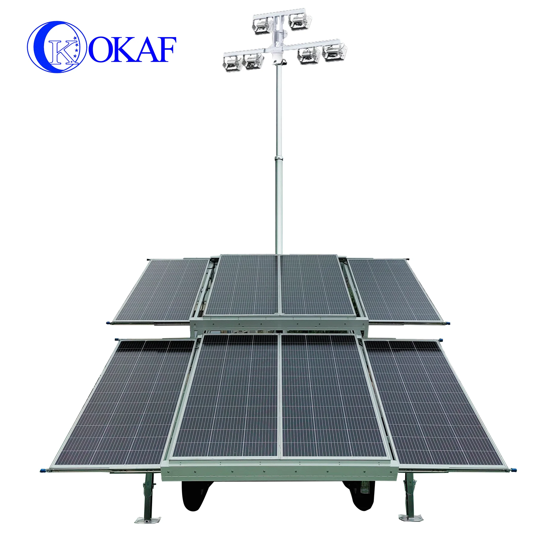 Outdoor mobile light tower led trailer used in quarry open pit stone pit