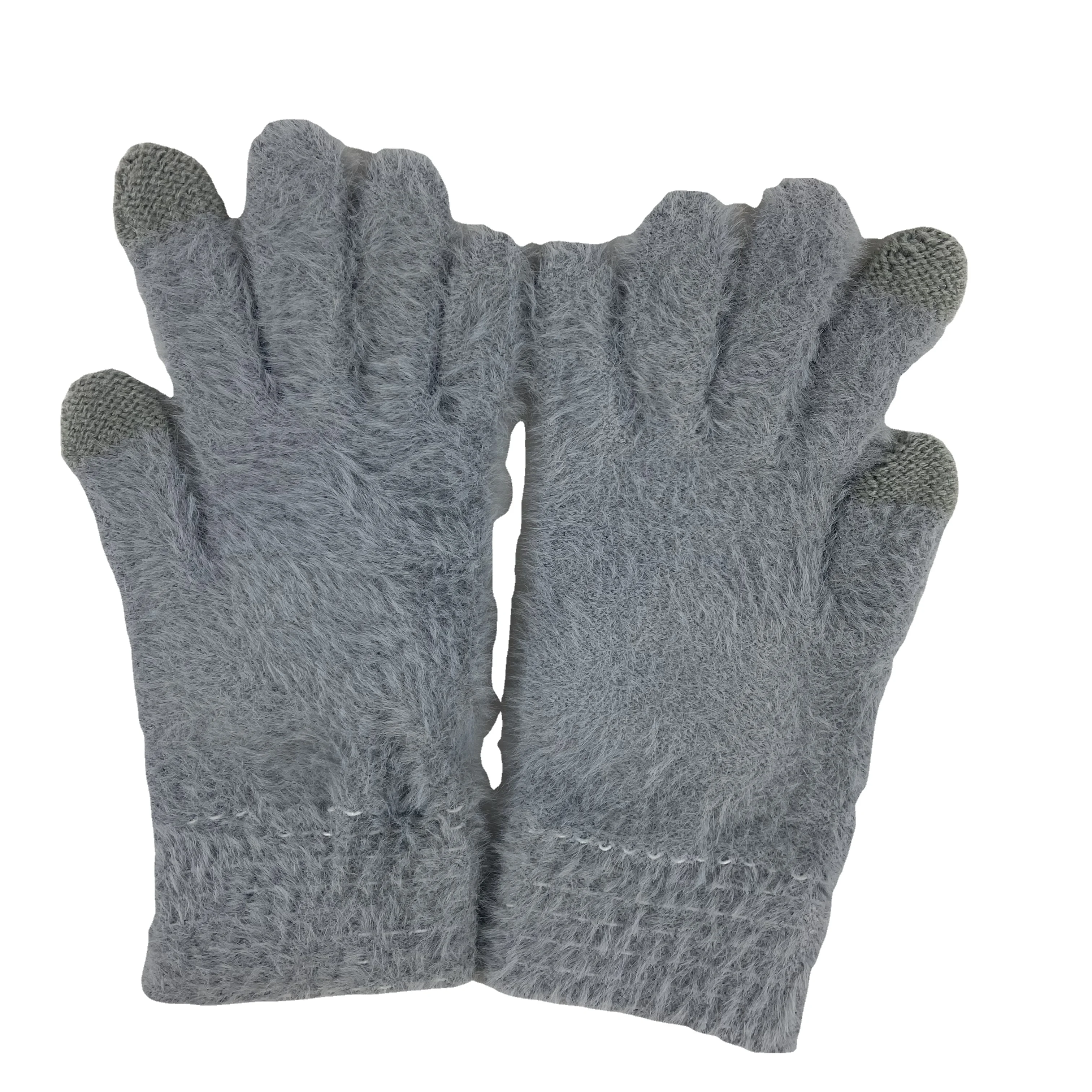 Варежки вязаные с акриловым узором женские зимние варежки теплые без пальцев женские акриловые полупальцы