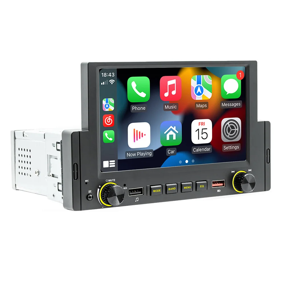 Приборная панель автомобиля Dvd-плеер 6 2 дюймов сенсорный экран ccarplay 1 din автомобильное радио 4/5 г wifi BT 5 android 13 FM монитор