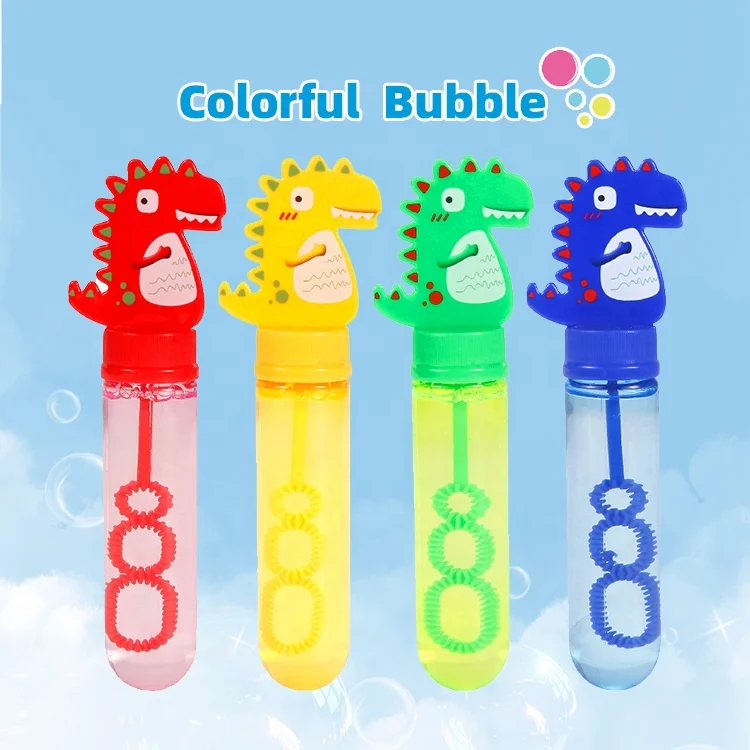 Kids summer outdoor toy Cartoon mini dinosaur bubble wands colorful animals bubble toys