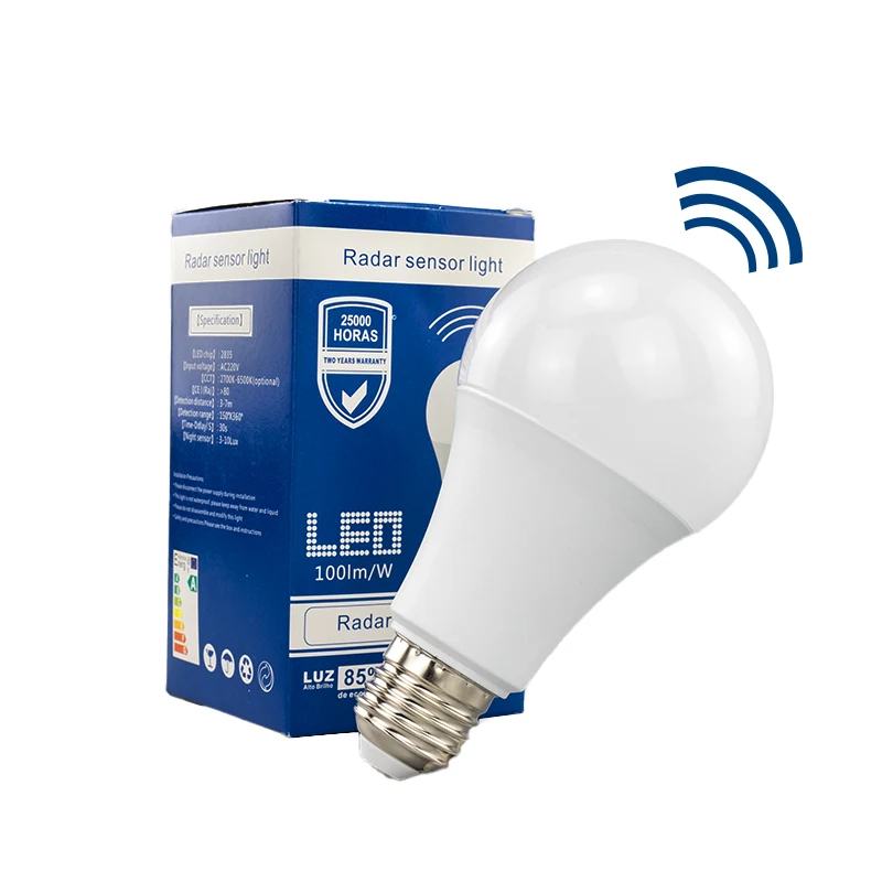 China Manufacturer Human Body Automatic Smart Motion Detection Sensor Day Night House Led Security A60 12w Light Bulb