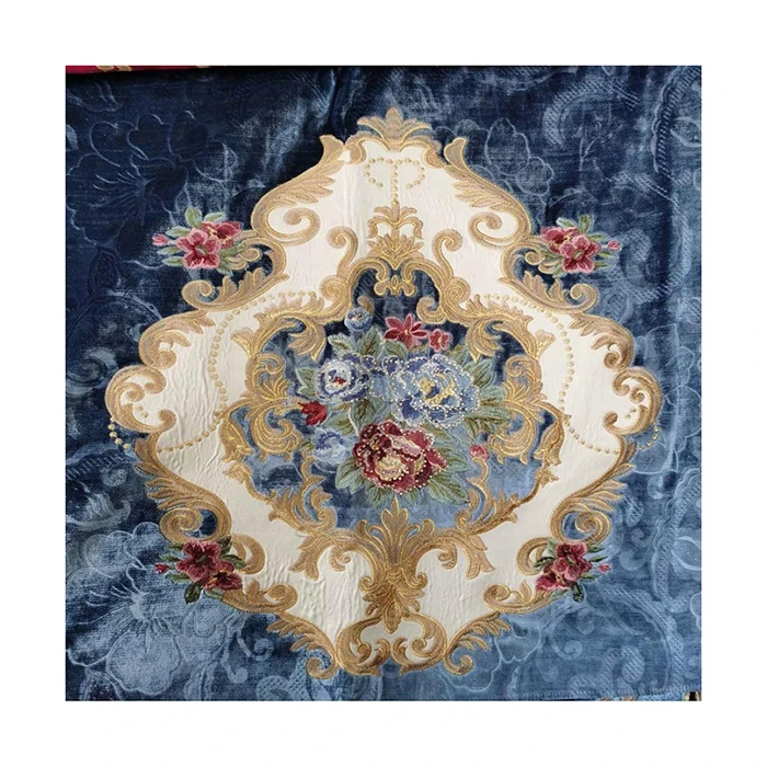 Элегантная бархатная жаккардовая ткань с вышивкой для дивана, гостиной, мебели, Заводская поставка