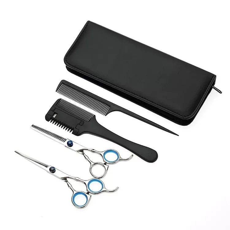 4-Piece Hairdressing Scissors Kit with Thinning Hair Comb Sharp Blade Tip Barber Accessories Made of Stainless Steel