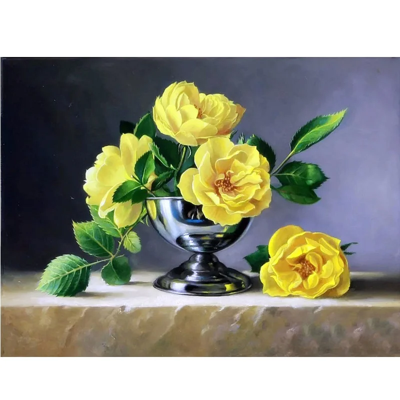 Embroidery Diamond Painting Art Kit  Floral Wall Mural Full Round Rhinestone Drill 5D Diamond Painting Kits for Thanksgiving Day