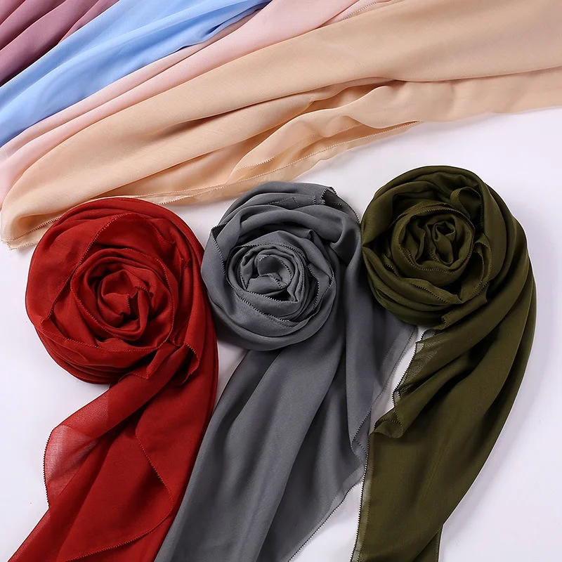 110*110cm Square Cotton Hijab Scarf Women Muslim Solid Color Shawls and Wraps Headband Soft Head Scarf Islamic Pashmina Scarves