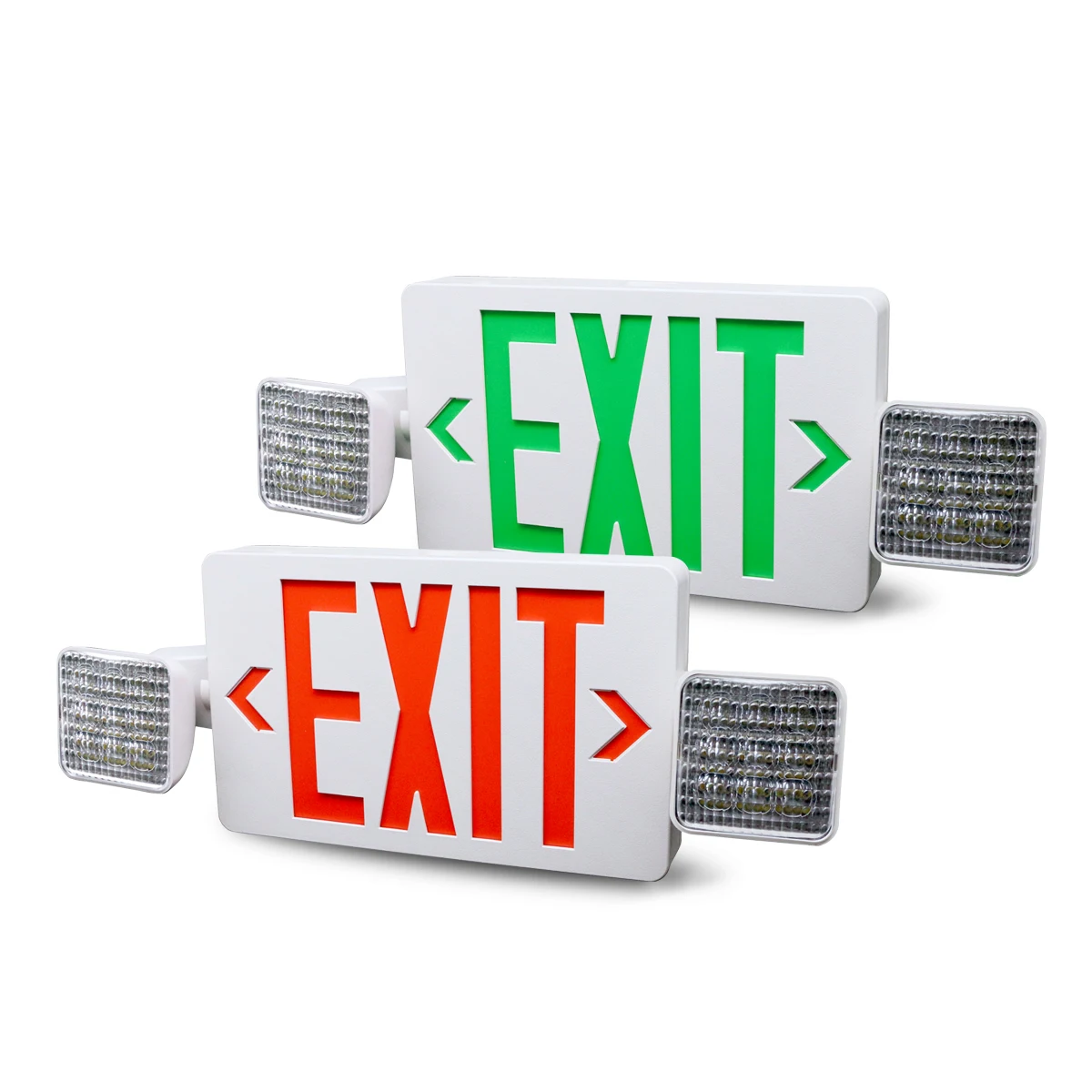 
UL Cul CEC Listed Ni-Cad battery Incandescent Manual Test/Self-Diagnostics Plastic LED red green Compact Exit / Emergency Combo 