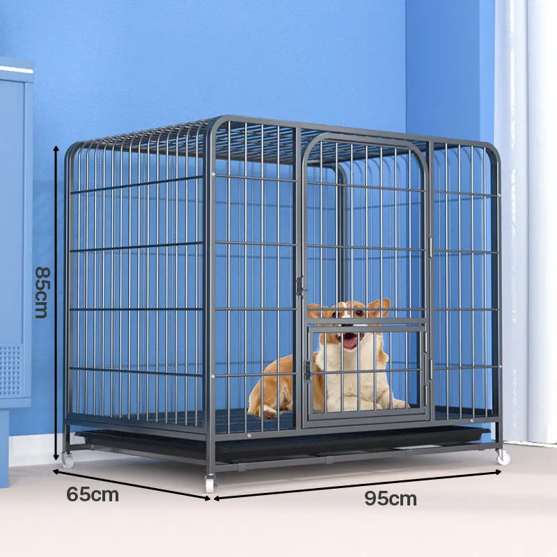 Wholesale Custom Made Large Dog Cage Stainless Steel Thick Medium Indoor Dog Cage With Toilet