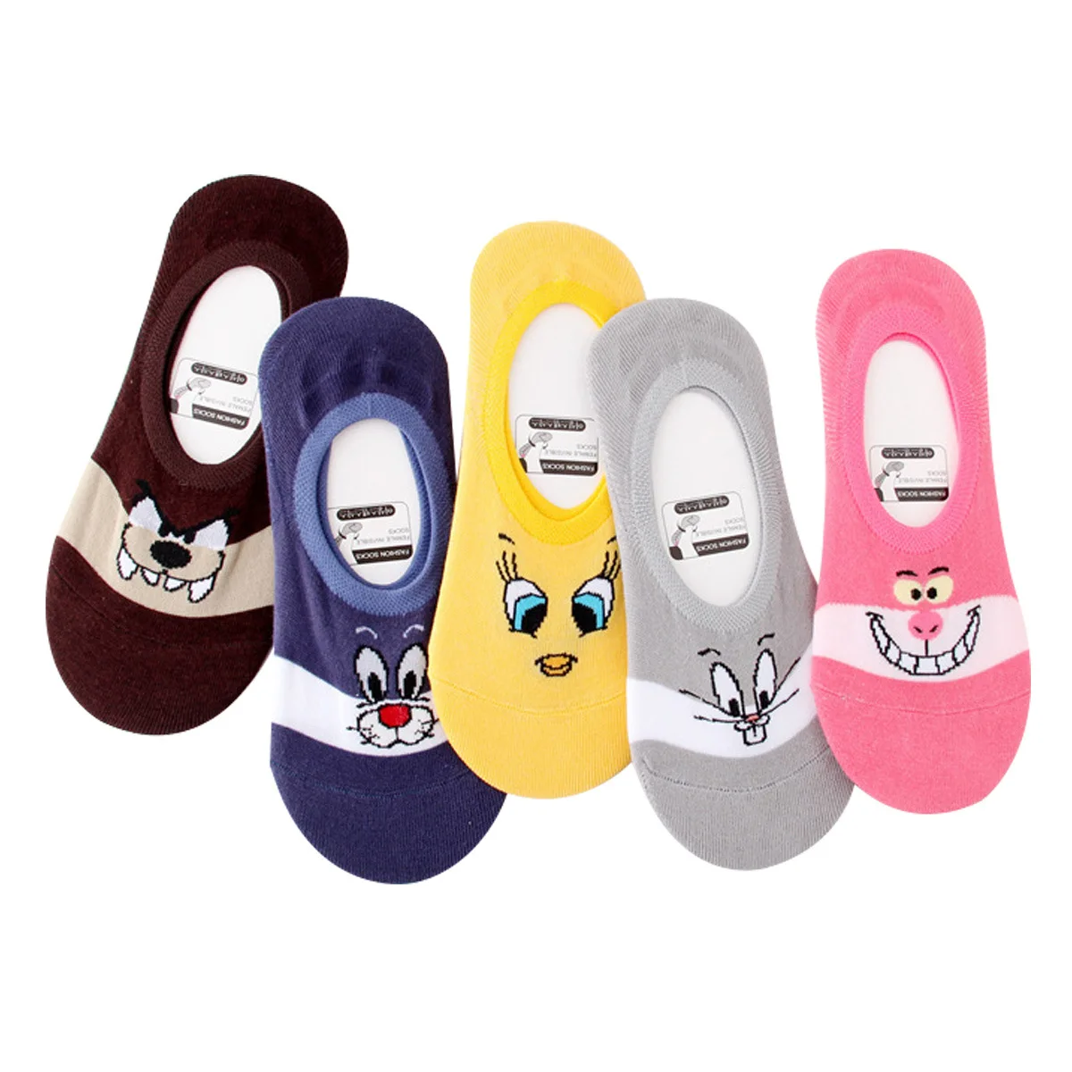 Cute Cartoon Women Causal Cotton Socks rabbit Comfortable Tweety Bunny Wolf Invisible Men Socks No Show Socks