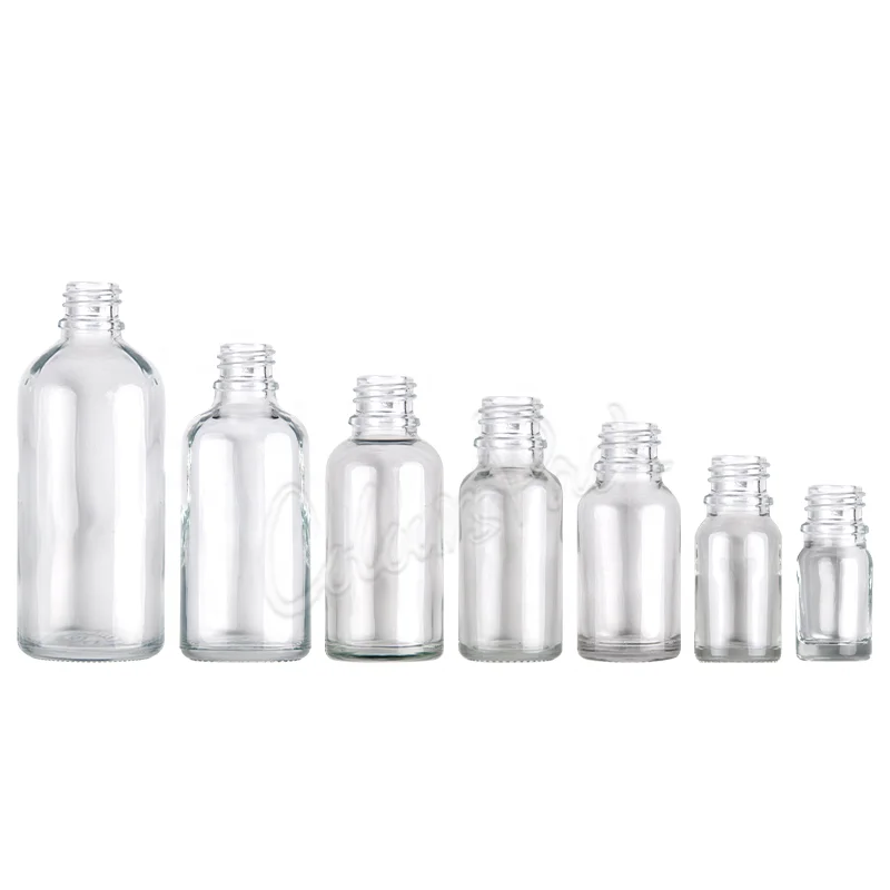 5 10 15 20 30 50 60 100 Ml Empty Boston Round Glass Bottle Perfume 5ml 10ml 15ml 2oml 30ml 50ml 120ml Screen Printing Carton Box