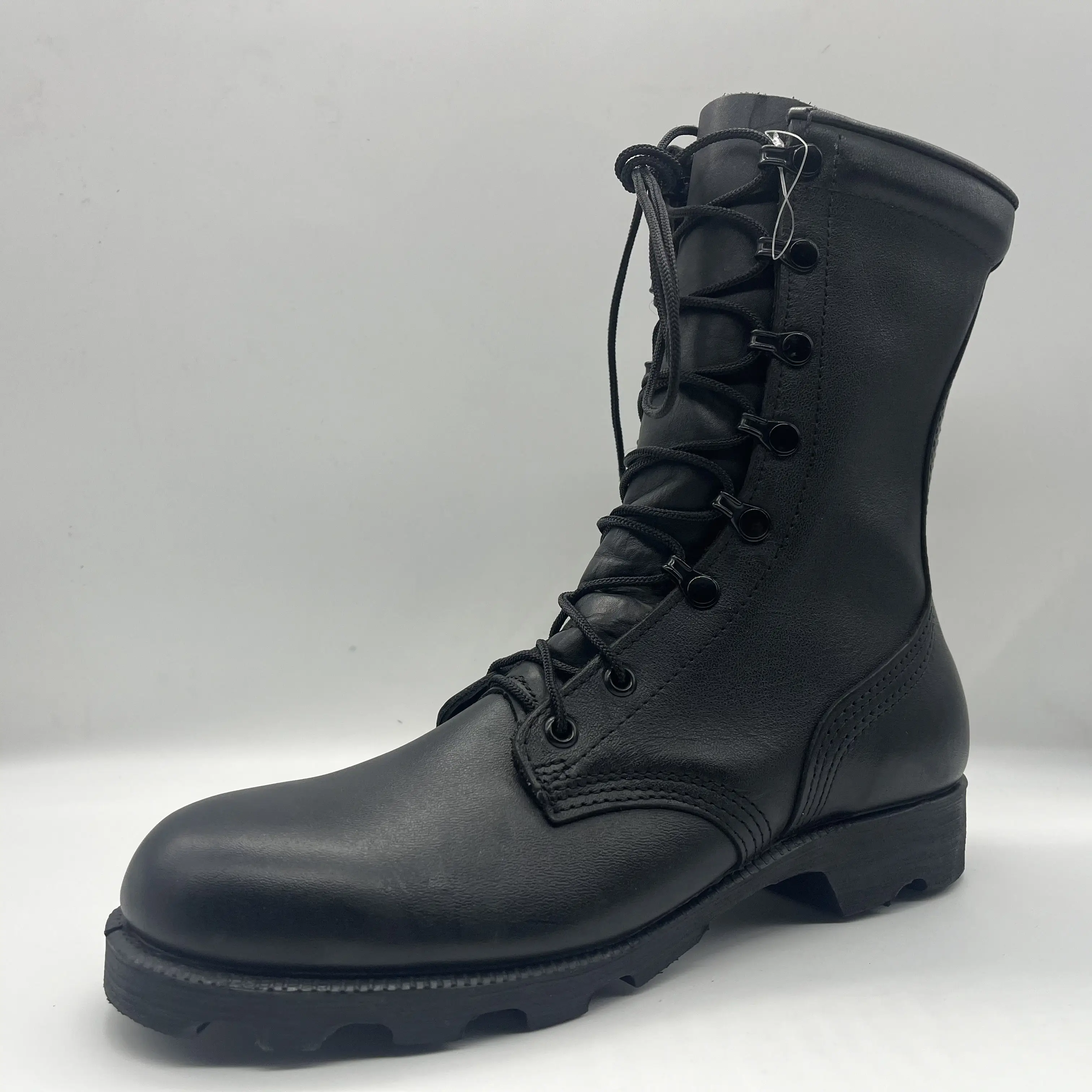 WCY,Altama series black full leather panama style sole jungle boots lightweight
