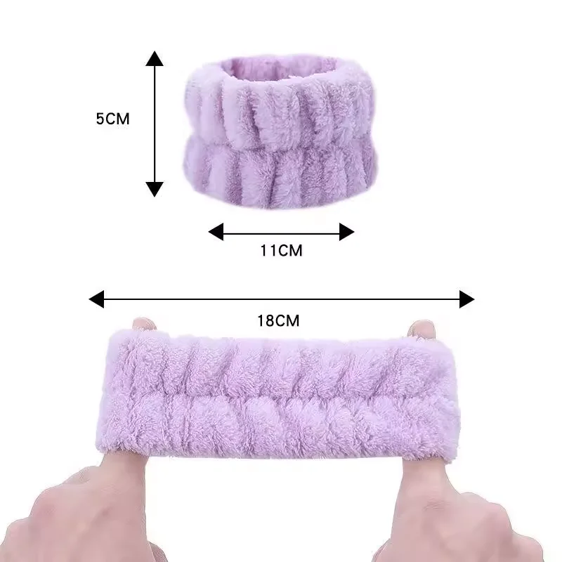 High Quality Hairband SPA Wrist Washband Microfiber Elastic Fabric Wash Absorbent Cleaning Women Makeup Skincare Spa Wristband