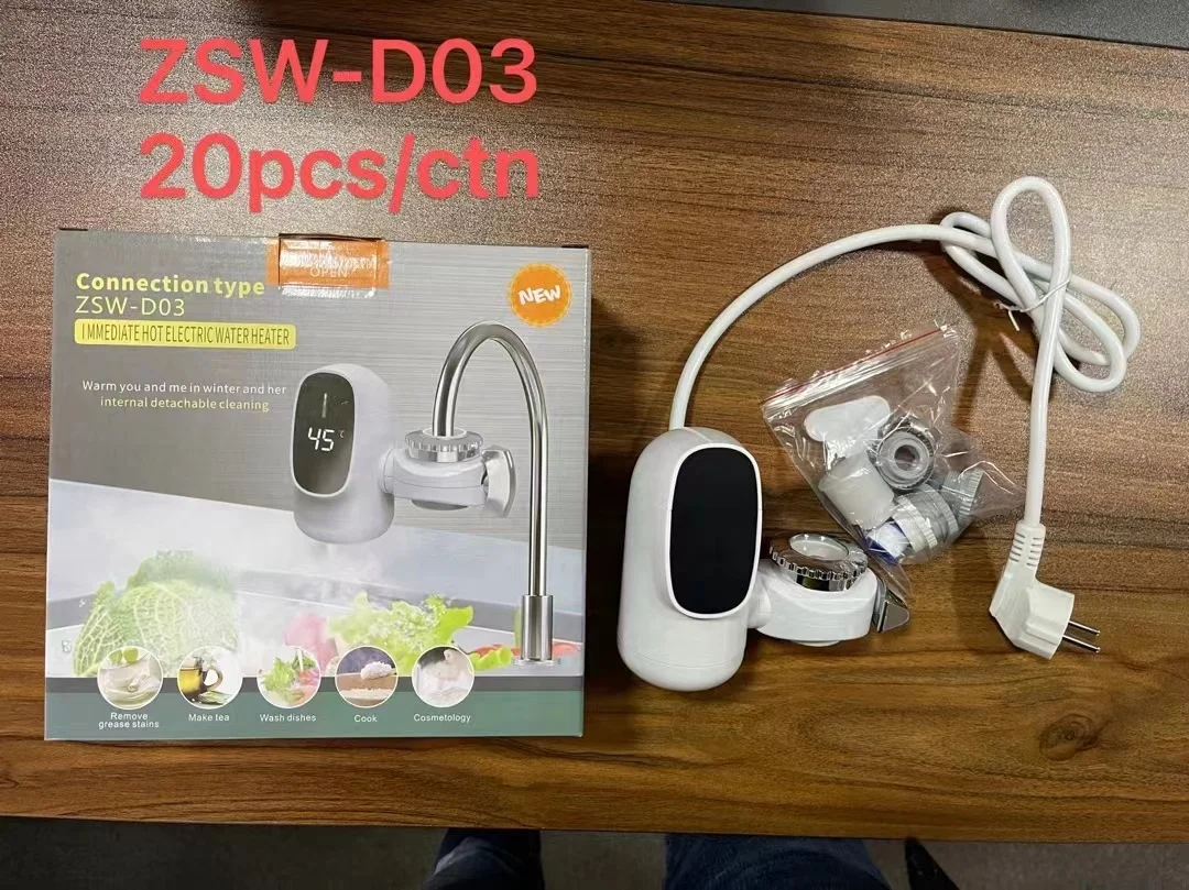 Hot Selling 3s Instant Tankless 3200w Hot Water Heater Fast Heating Tap Electric Water Faucets Best Electric Water Tap Kitchen