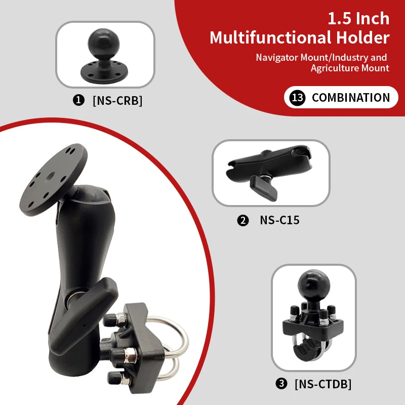 Compact monitor bracket truck pole mount reversse thread ball 1.5 inch round ball base screw pc tablet car mount holder for ram