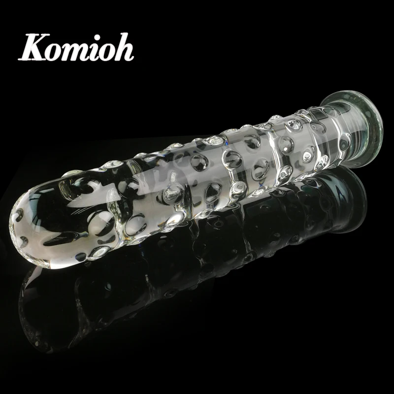 Komioh custom 25cm 10 inche women sex toys big head long thick horse monster crystal clear giant penis shaped glass huge dildo