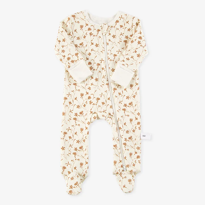 Baby Newborn  cotton rompers baby long sleeve pajamas spring autumn bebe flora printing jumpsuits wholesale clothes