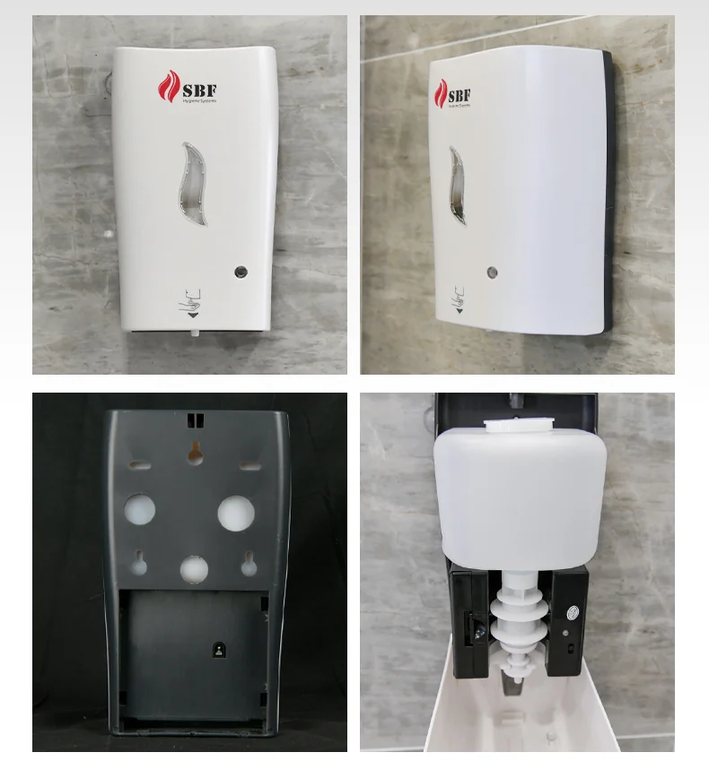 2023 ABS 1000ml Wall Mounted Motion Sensor Automatic Black Soap Dispenser Free Touchless Sanitizer Soap Automatic Dispenser