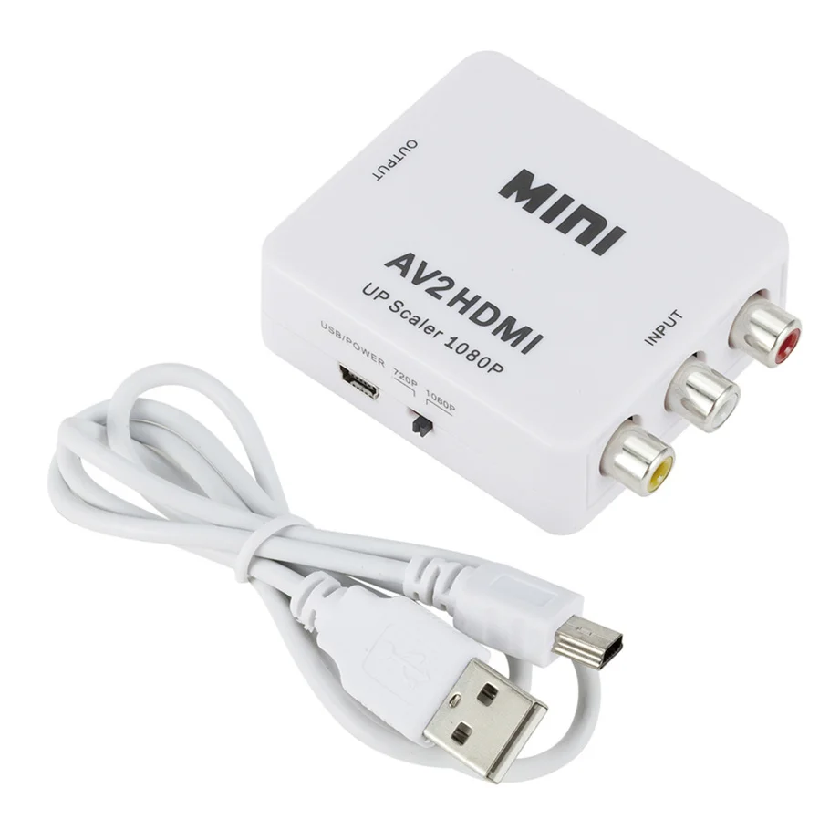 HD 1080P RCA AV To HDMI-compatible Composite Adapter Converter AV2HDMI Audio Video Cable CVBS AV Adapter with USB Cable