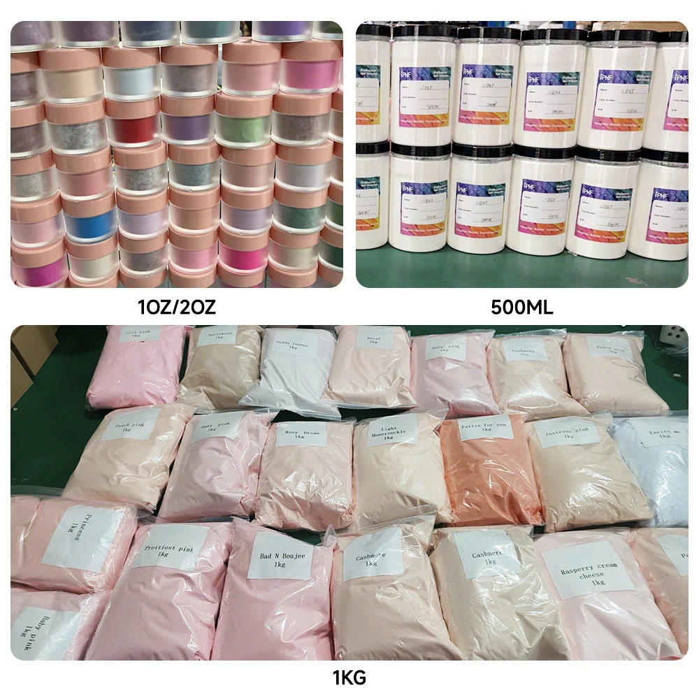 High Quality Acrylic Nail Powder Cover Pink Smooth  EMA Acrylic Powder No Marble 10ml 1oz 2oz Buttery Acrylic Powder