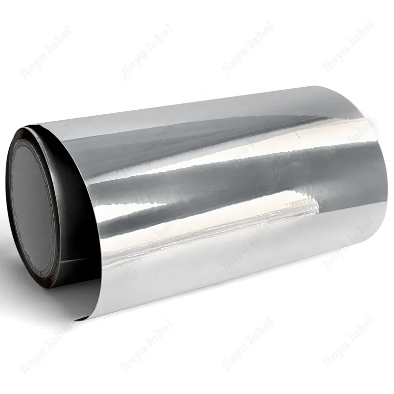 50 um  bright silver BOPP Water based Acrylic 60 gsm white glassine metallized polypropylene Jumbo roll materials