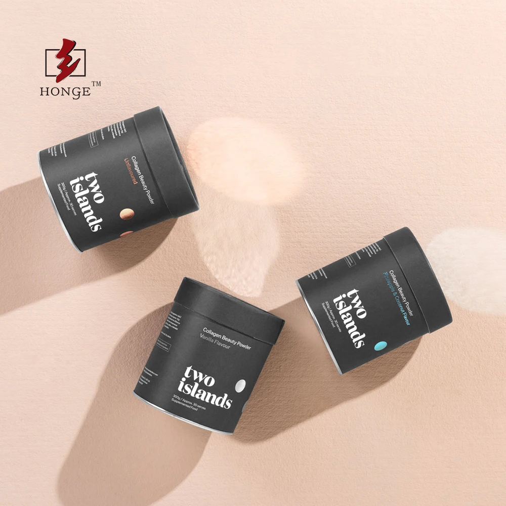 HONGE 2024 Wholesale Custom Paper Tube Packaging Box Metal Lid With Paper Cap Aluminum Foil Paper Inside Food Grade Package Tube