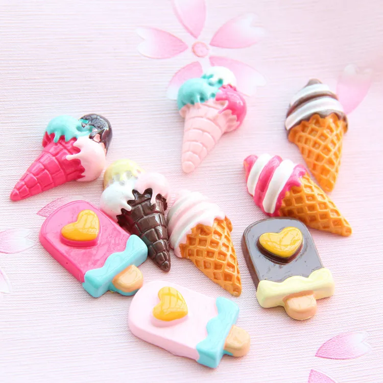 
New large resin ice cream DIY mobile phone shell earrings patch summer jewelry accessories 