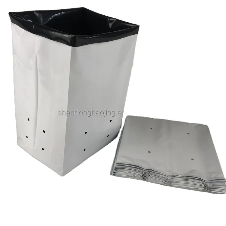 7 gallon white and black UV Stabilized poly planter grow bags