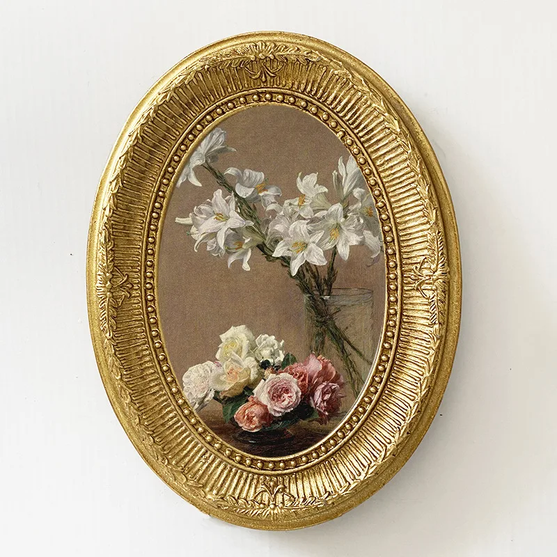 American rustic pastoral farmhouse oval texture craft resin photo frames