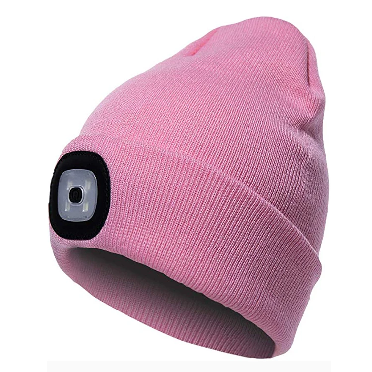 Custom Winter Sporting Hats Cap with LED Light, Hats Cap for Gift Beanie Knitted Outdoor Activities, Winter Season 100% Acrylic