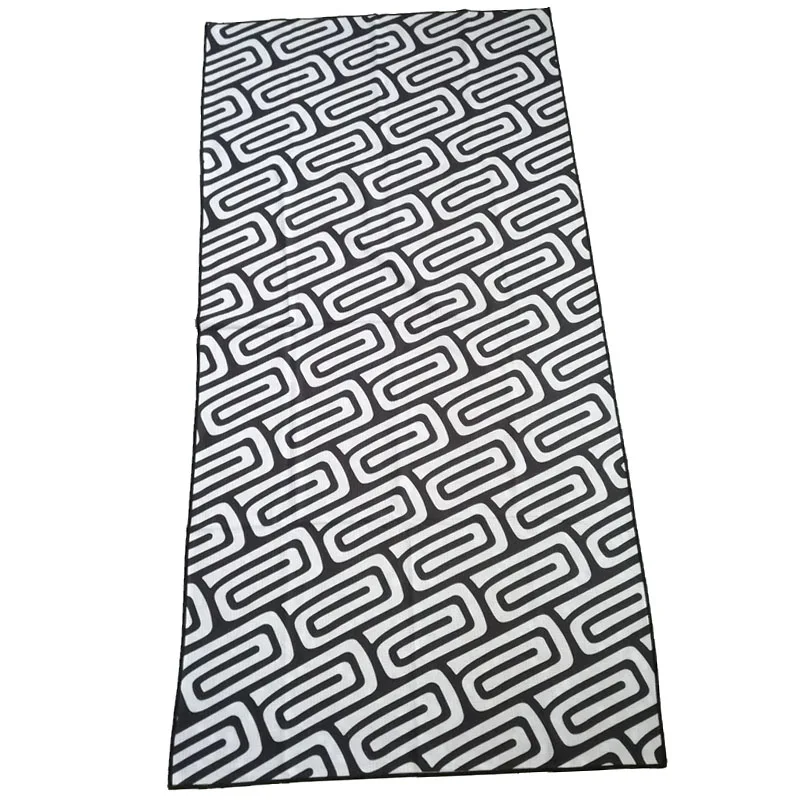 2025 hot sale microfiber fabric black and white large  sublimation quick dry with stripe beach towel for adult or kids