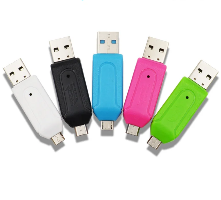В наличии 2 в 1 USB 0 OTG кардридер для карт памяти Универсальный Micro TF SD телефона компьютера